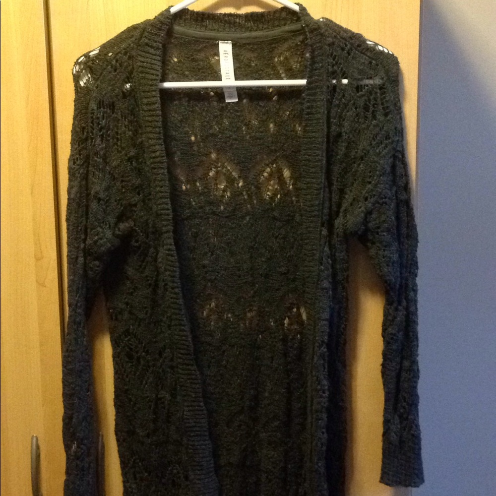 Dark gray knit cardigan